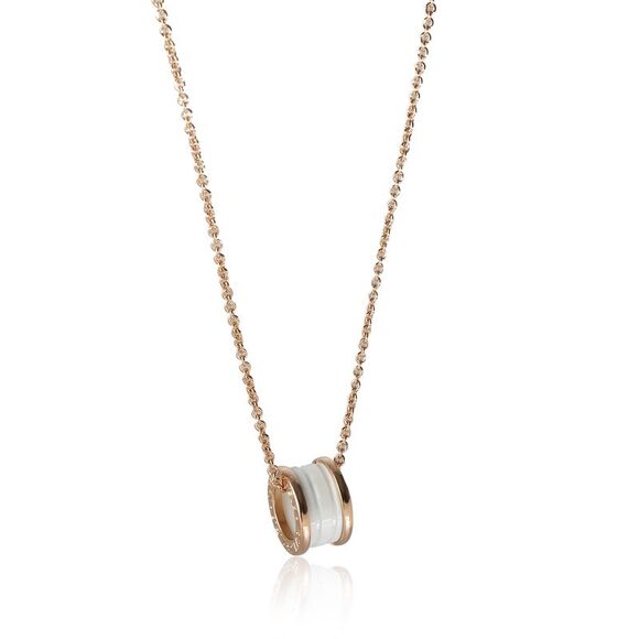 BVLGARI Jewelry - Bvlgari B.zero1 White Ceramic Necklace in 18K Rose Gold